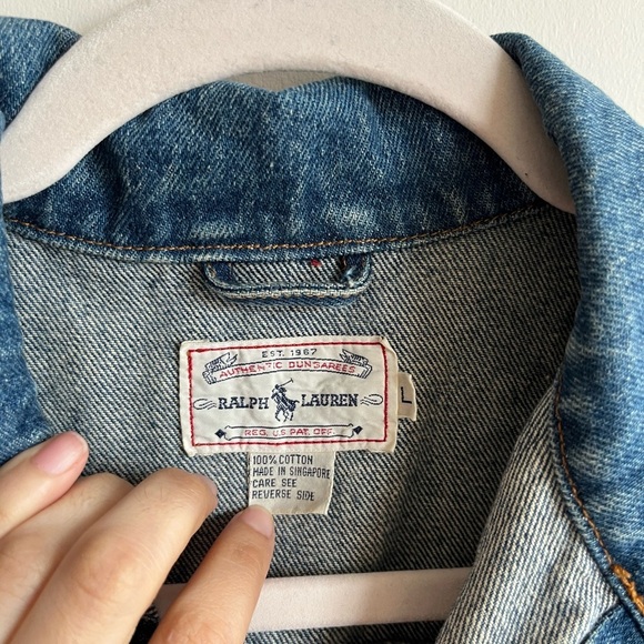 Ralph Lauren 100 % Cotton Denim Jean Jacket Vintage Size L - Picture 2 of 14